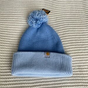 Carhartt Knit Pom Pom Cuffed Beanie Blue